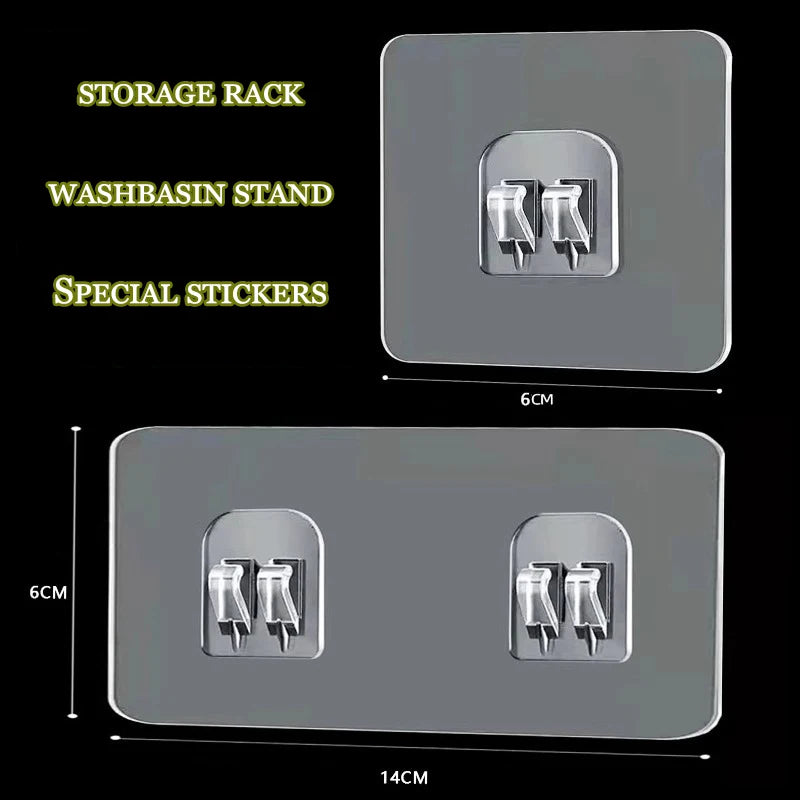 Waterproof Strong Adhesive Hook Shelf Sticker for Bathroom Kitchen Wall