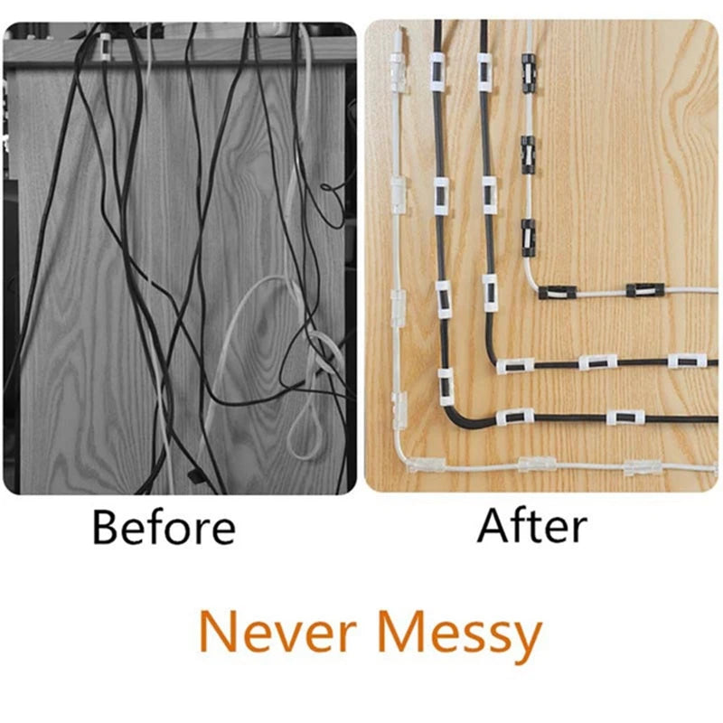 20 Pcs Cable Clips Organizer Drop Wire Holder Cord Management Self-Adhesive Cable Manager Fixed Clamp Wire Winder