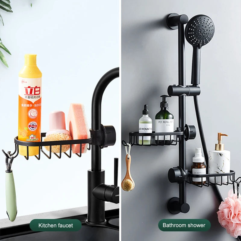 Bathroom Shelves Shower Rack Aluminum Basket For Shampoo Soap