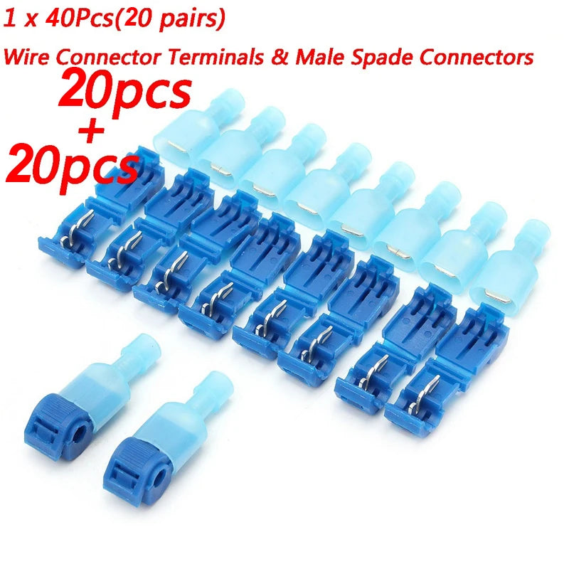 20pcs/40Pcs Quick Electrical Cable Connectors Snap Splice Lock Wire Terminals
