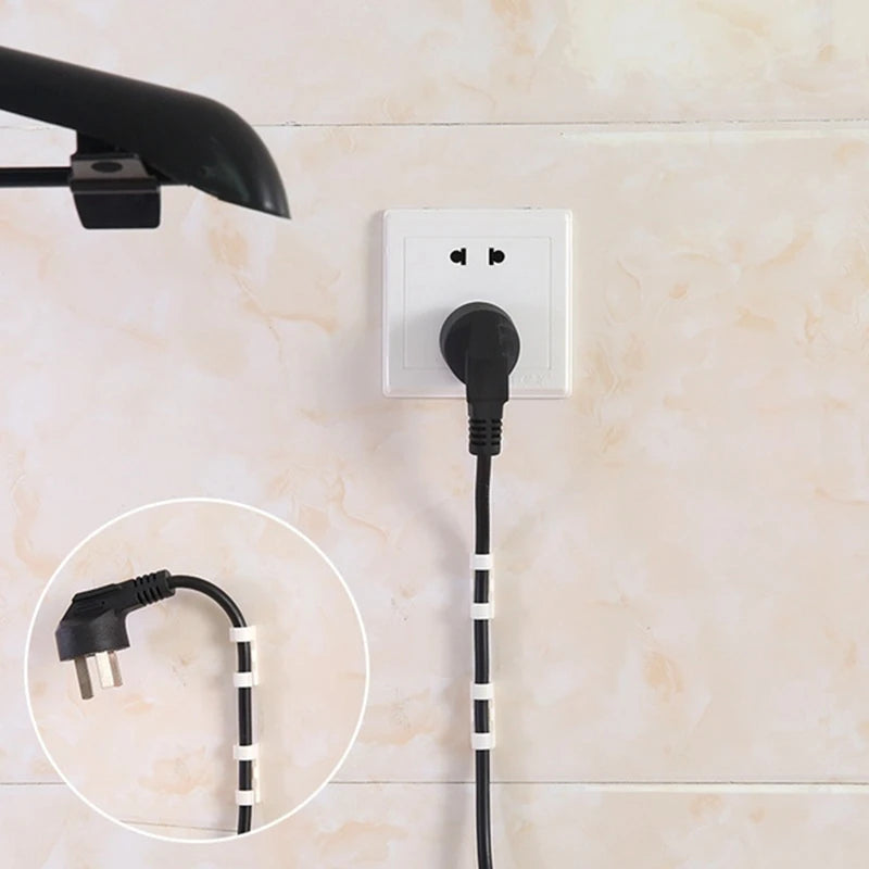 20 Pcs Cable Clips Organizer Drop Wire Holder Cord Management Self-Adhesive Cable Manager Fixed Clamp Wire Winder