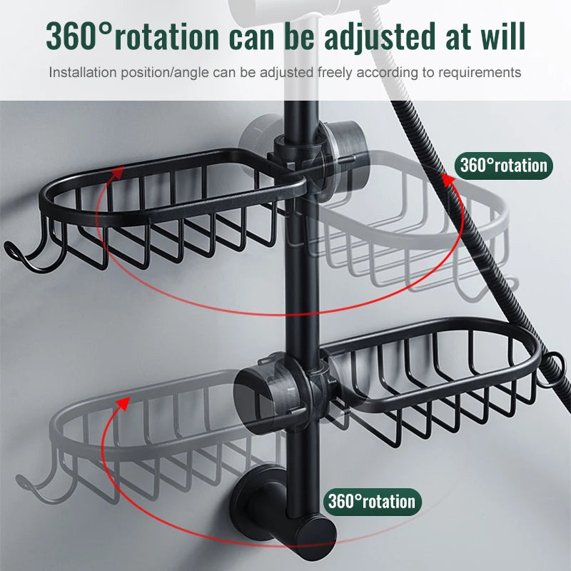 Bathroom Shelves Shower Rack Aluminum Basket For Shampoo Soap