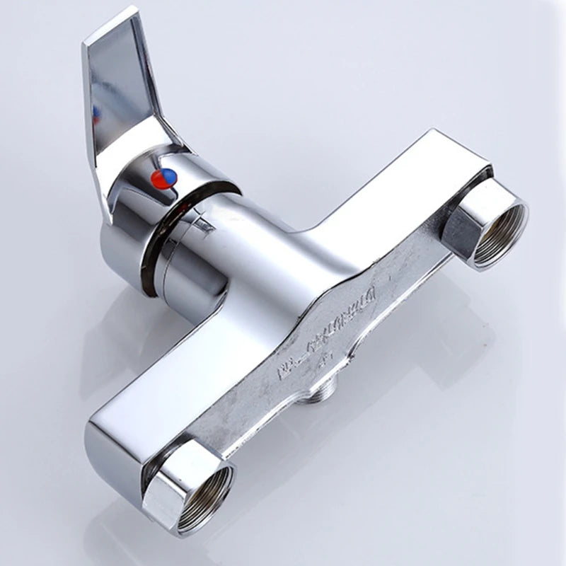 Triple Bathtub Hot and Cold Mixing Water Faucet Sink Spray Double Shower Head Deck Taps Home Improvement Parts