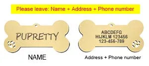Pet ID Tag Personalized for Cat Puppy Dog Tag