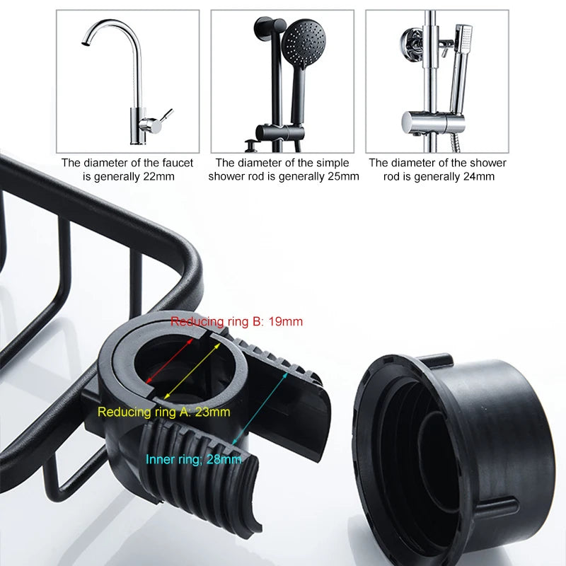 Bathroom Shelves Shower Rack Aluminum Basket For Shampoo Soap