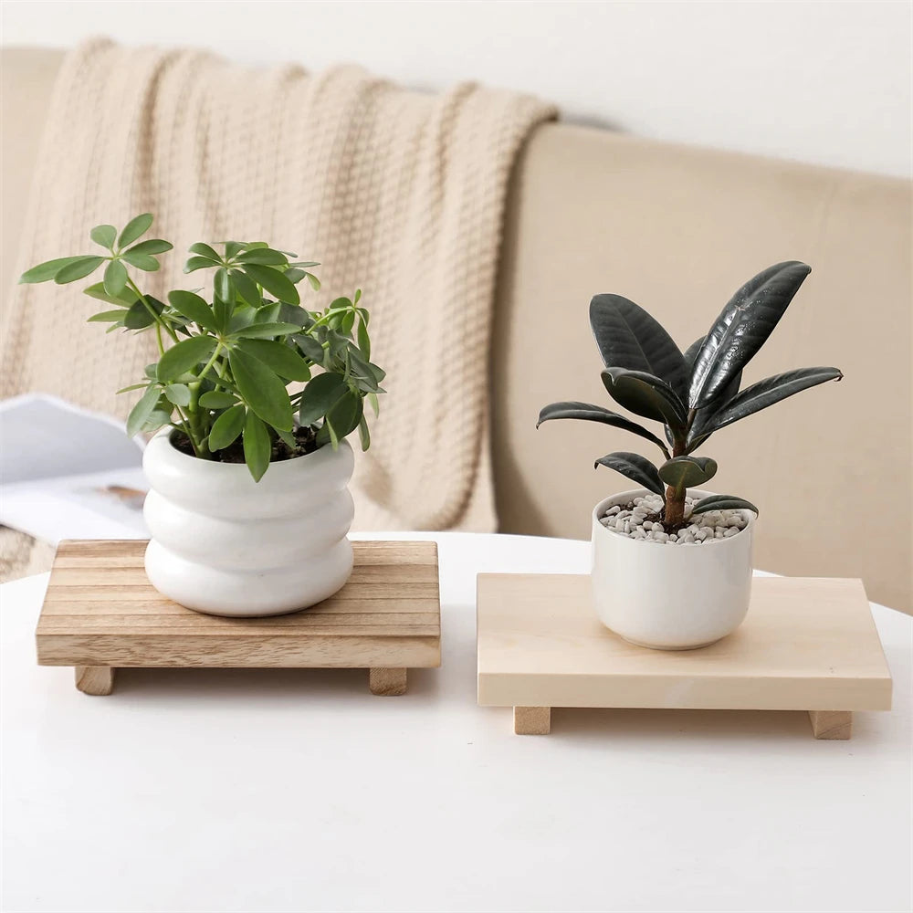 Wood Tray Pedestal Stand Farmhouse Bathroom