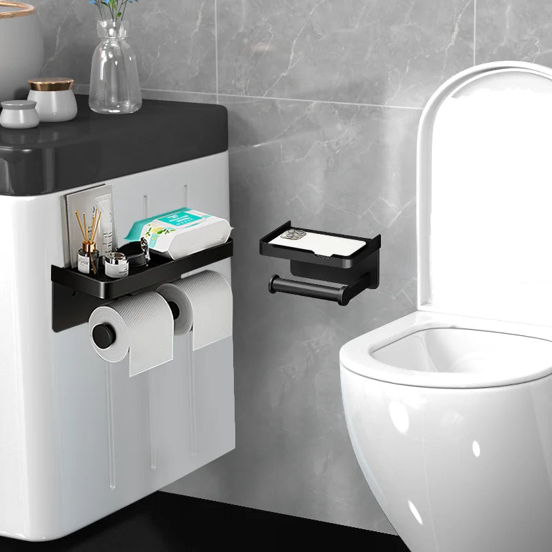 Toilet Paper Holder Wall-Mounted Aluminum alloy Toilet paper holder tissue rack Bathroom