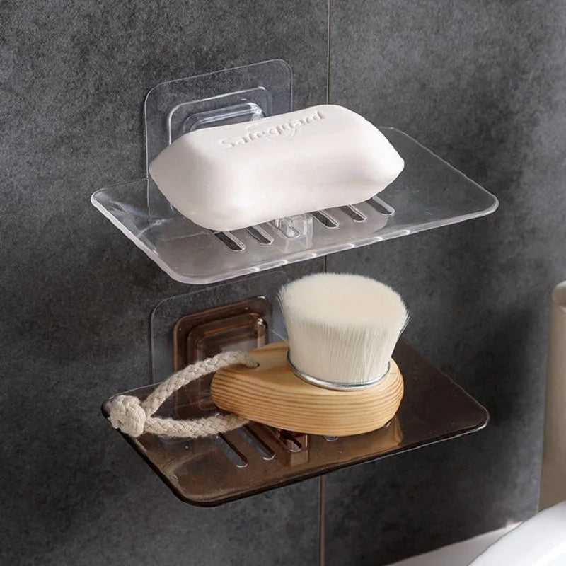 Soap Rack No Drilling Wall Mounted Double Layer Soap Holder