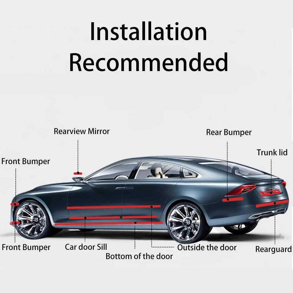 Nano Carbon Fiber Car Adhesive Tapes DIY Paste Strip Auto Door Sill Side Mirror Anti Scratch Stickers Waterproof Protection Film