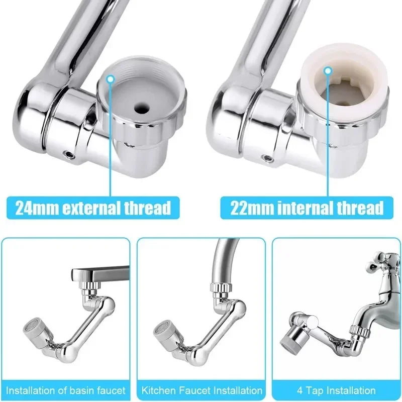 Multifunction 1080° Rotation Faucet Sprayer Head 22/24mm Kitchen Tap Tools