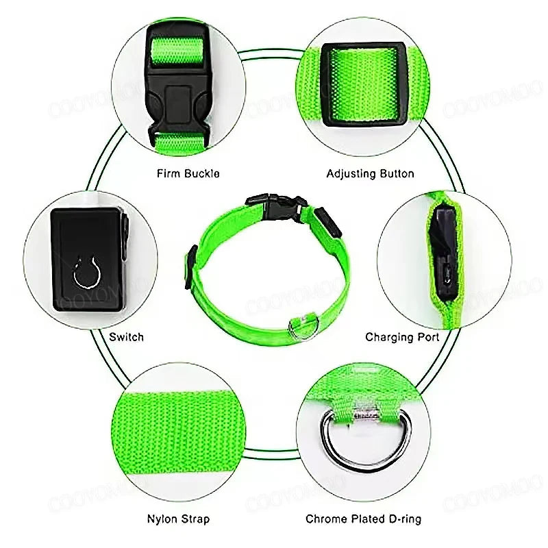 3 Modes Dog Luminous Charge Collar Led Usb Cat Dogs Collars