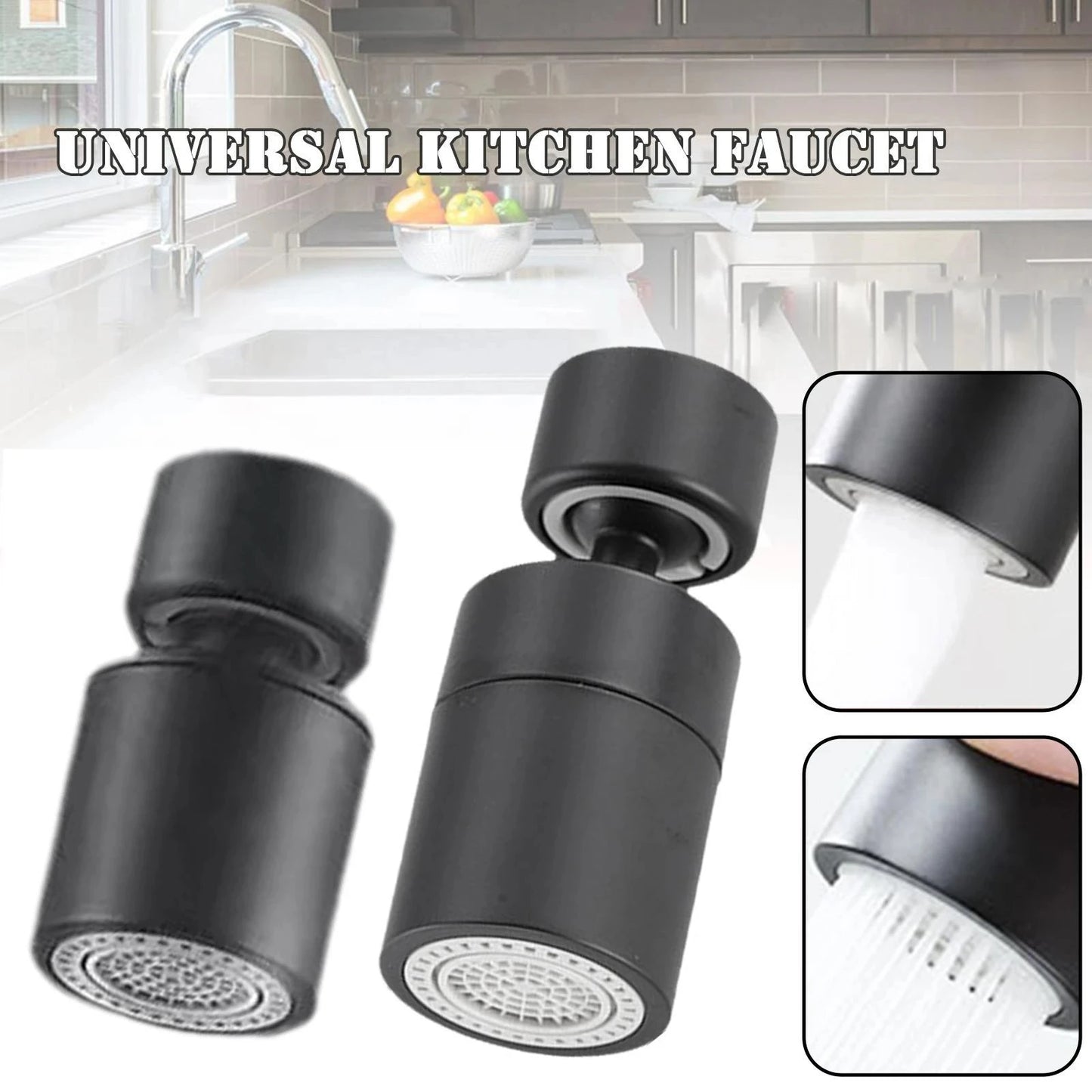 360° Rotary Kitchen Faucet Spray Head Filter washbasin Splash proof Adapter 2 Mode
