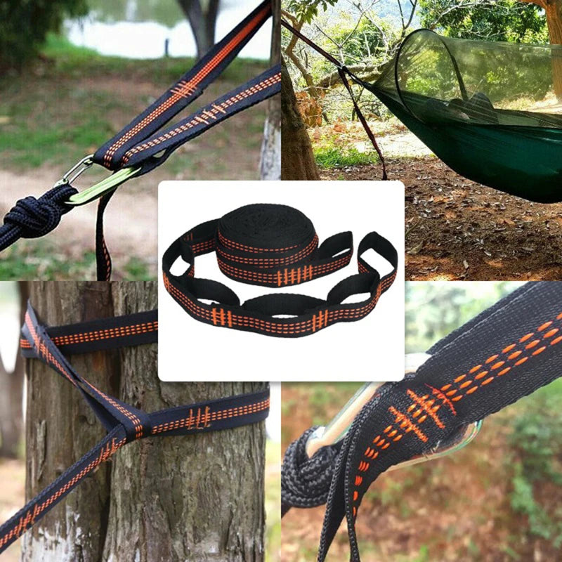 2Pcs High Bearing Capacity Hammock Straps 600lbs Breaking Strength Polyester