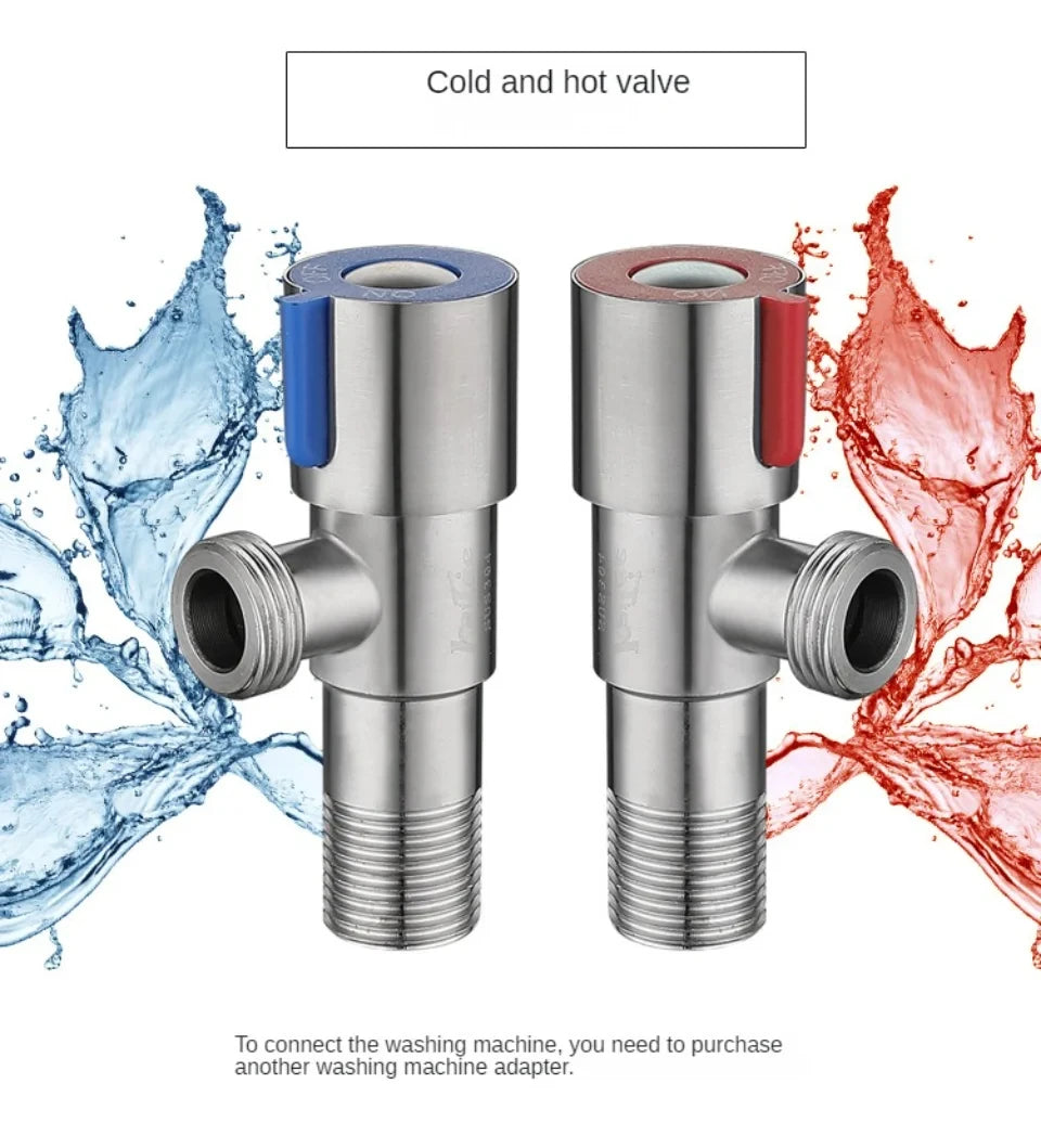 Bathroom Basin Sink Faucets Taps Angle Stop Valve Brass Black Finish G1/2" Shut Off Valve Bathroom Toilet Bidet Shower Water Tap