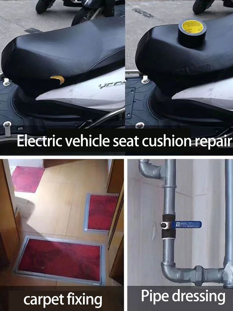 Black Adhesive Fabric Duct Tape, Electric bicycle seat repair, tarpaulin repair,blocks water and leaves no glue,1roll