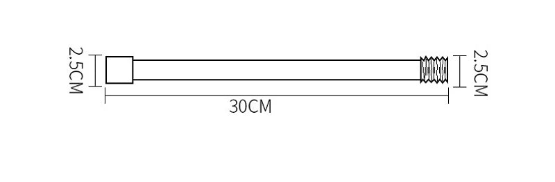 30cm Shower Extension Tube Stainless Steel Square Round Longer Shower Pipe Bathroom Shower