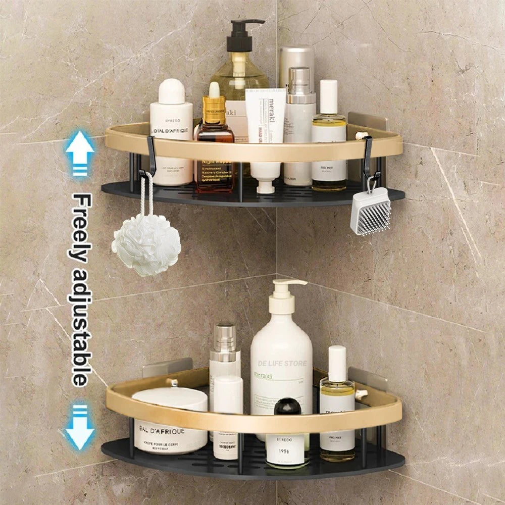 Non perforated Bathroom Shelf Floating Shelf for Wal Bathroom Corner Shelf wall