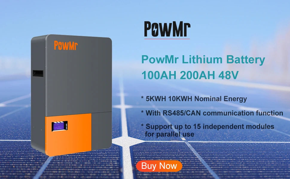 PowMr 6.2KW 4.2KW Hybrid Solar Inverter On Grid Pure Sine Wave Inverter 24V 48V 230V Dual Output with MPPT 120A Solar Charger