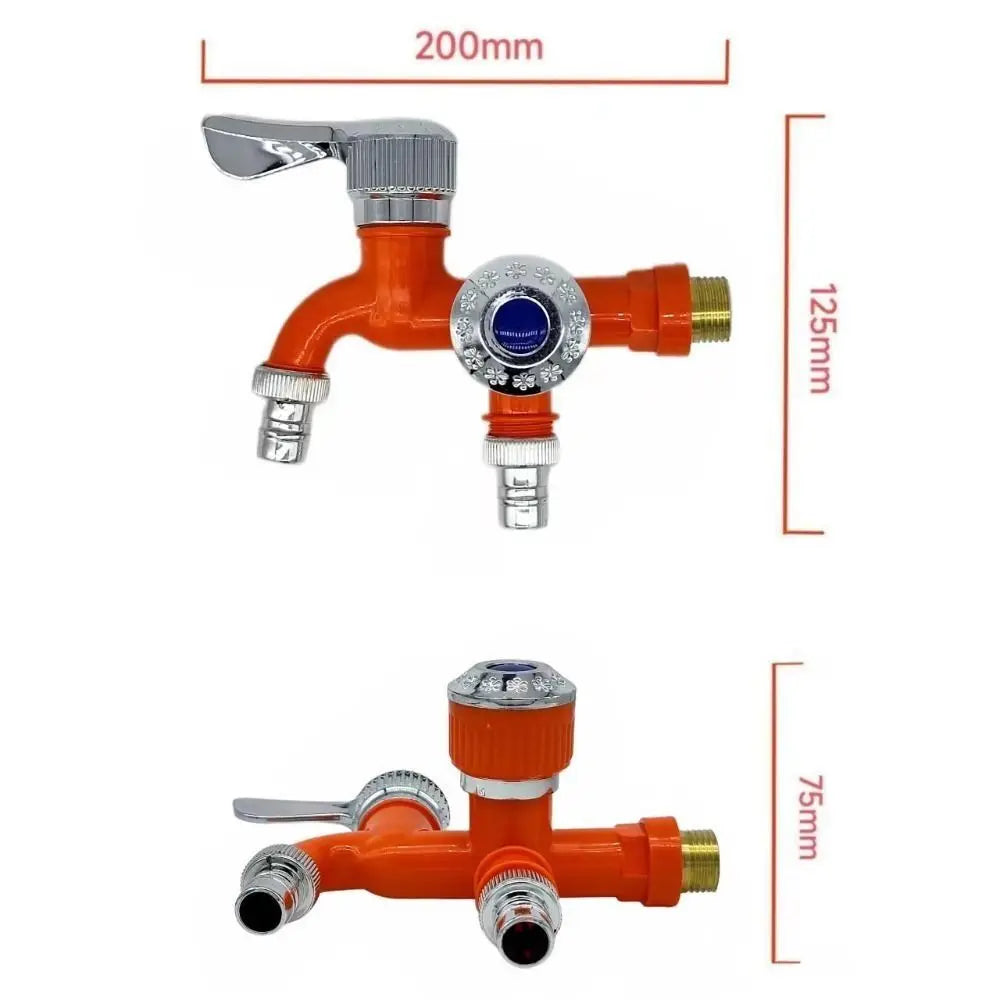 Universal Interface Washing Machine Faucet Multi-function POM Bronze Double Nozzle Faucet Dual Control Water Tap