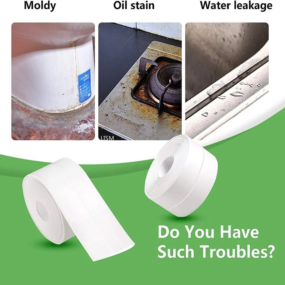 1 Roll PVC Sealing Tape For Bathroom Bath Toilet Kitchen
