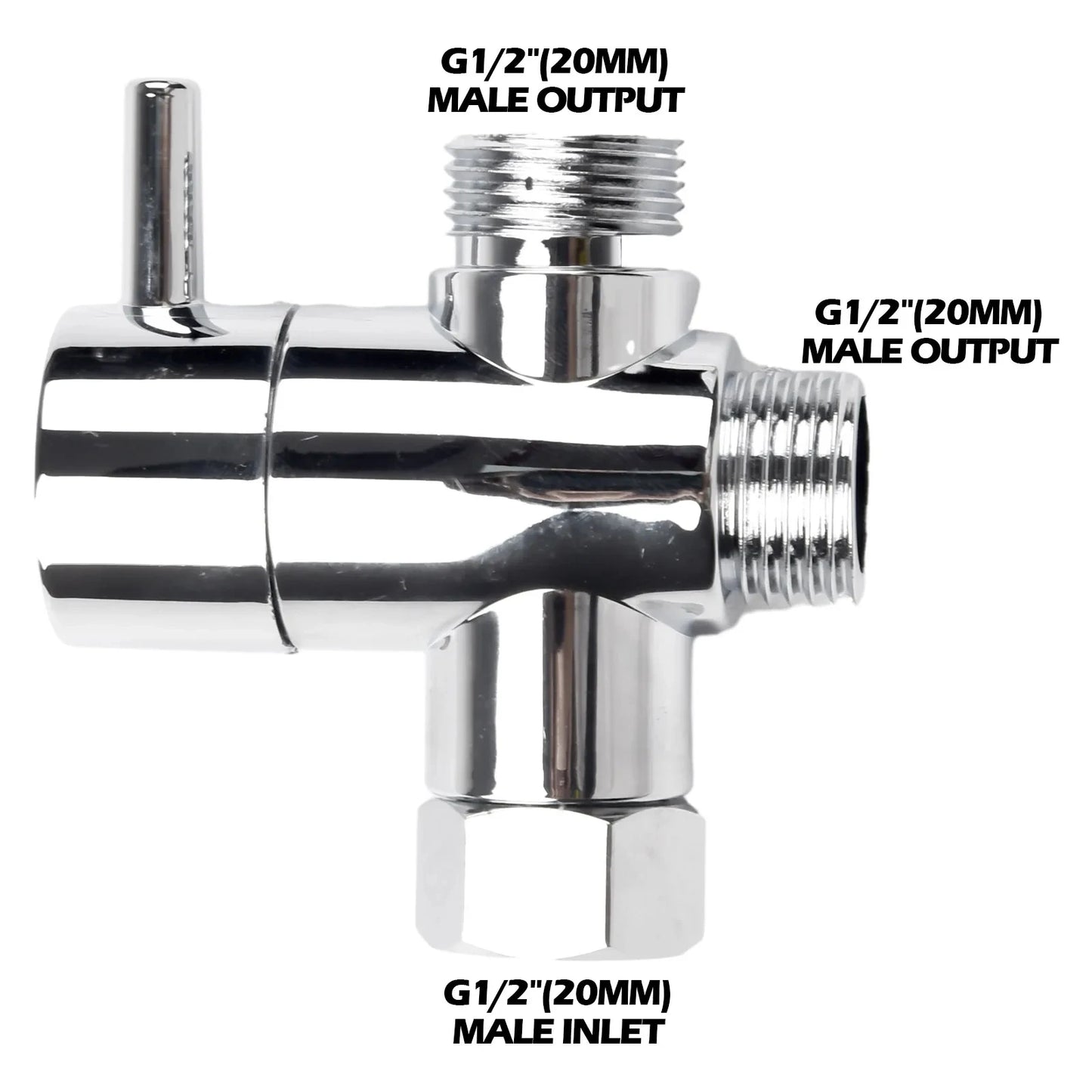 3 Way Shower Head Diverter Valve G1/2 Three Function Switch Adapter Connector