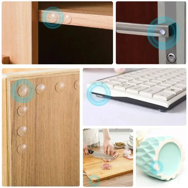 300/100pcs Self-Adhesive Clear Door Stop Rubber Damper Buffer Cabinet Bumpers Silicone Furniture Dots Cushion Protective Pads