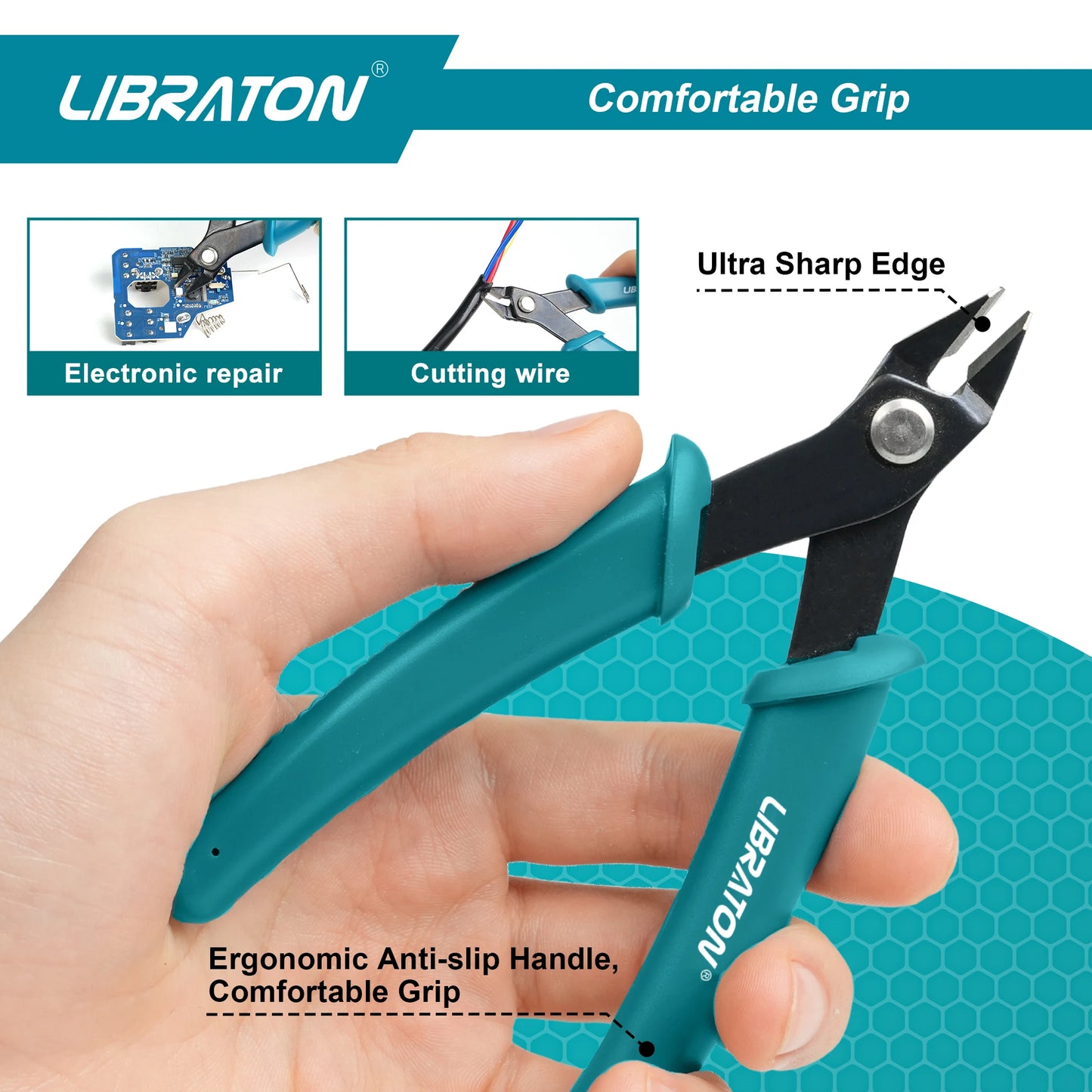 LIBRATON Micro Wire Cutter Precision Electronics Flush Cutter and Side Cutting