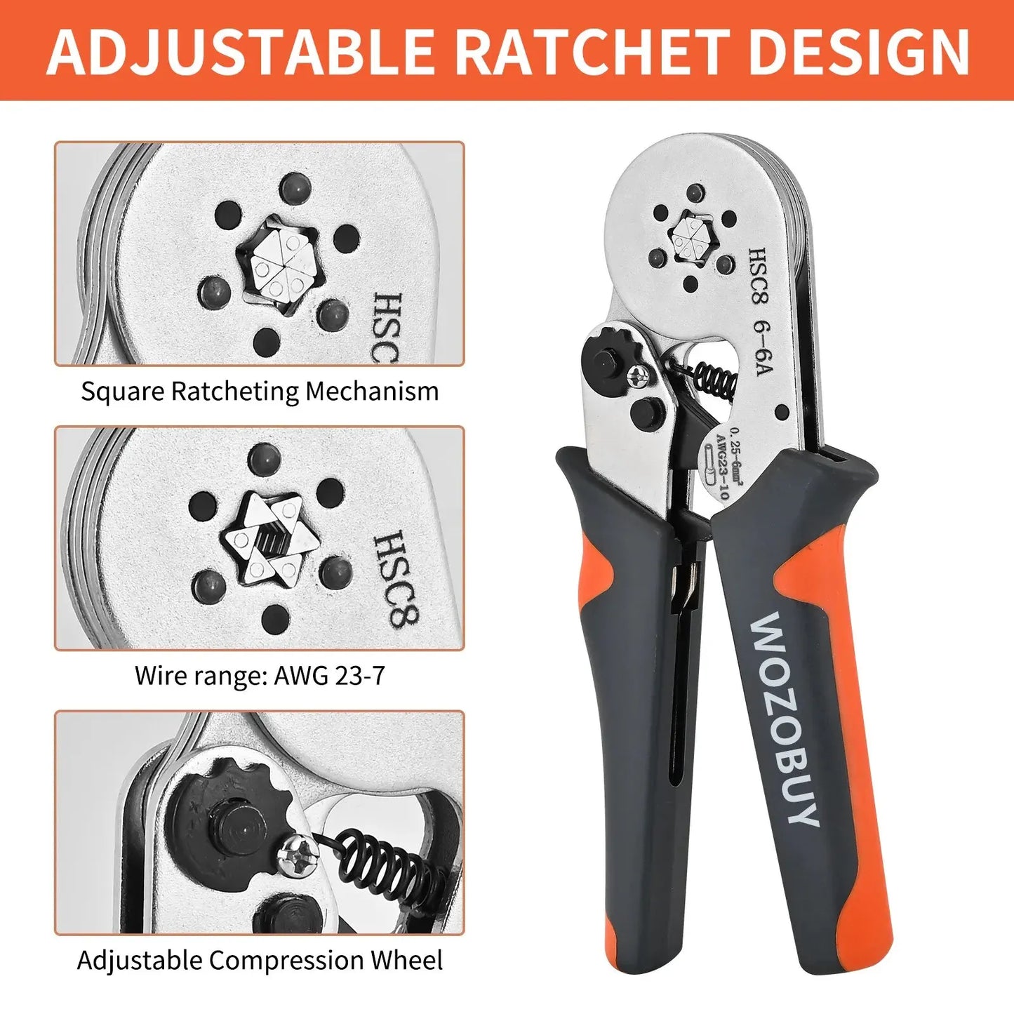 Mini Electrical Pliers HSC8 6-4/6-6(0.25-10mm²/0.25-6mm²)