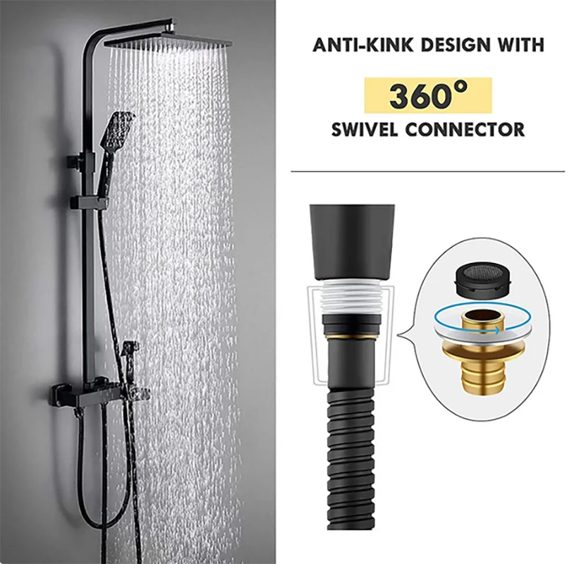 1.5 M Blac Flexible Shower