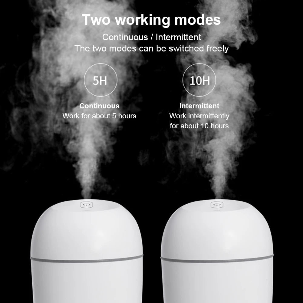 Portable USB Ultrasonic Air Oil Diffuser Car Purifier Aroma Anion Mist Maker with LED Lamp