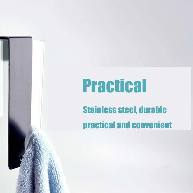 Stainless Steel Over Glass Door Shower .Bathroom Bathrobe Hanger Holder