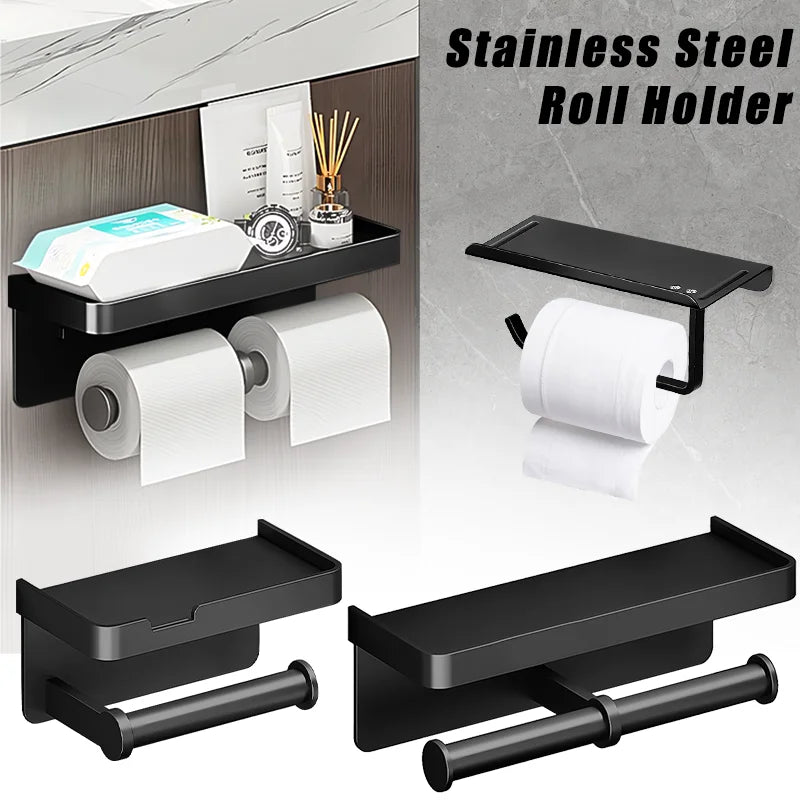 Toilet Paper Holder Wall-Mounted Aluminum alloy Toilet paper holder tissue rack Bathroom