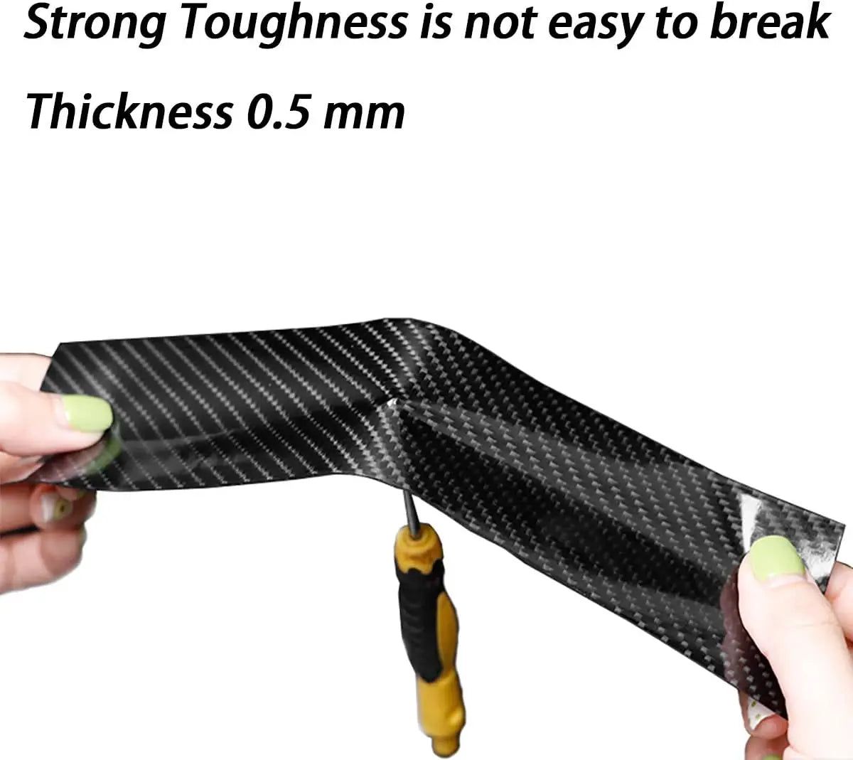 Nano Carbon Fiber Car Adhesive Tapes DIY Paste Strip Auto Door Sill Side Mirror Anti Scratch Stickers Waterproof Protection Film