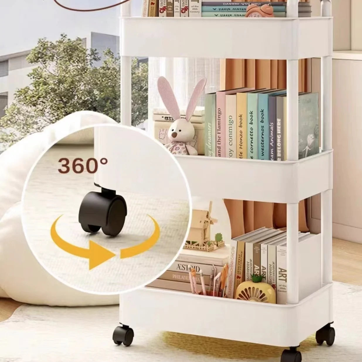 Wheels Small Cart Storage Rack Floor To Floor Kitchen Bedroom Bathroom