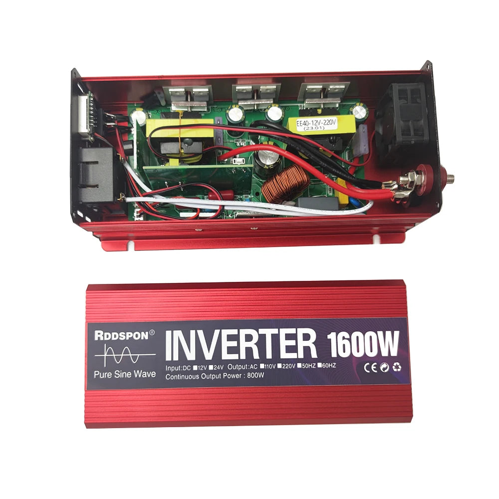 Pure Sine Wave Inverter Portable Power banks Converter DC 12v To AC 110V 220V Solar Inverter Peak Power 1000W 1600W 2000W 3000W