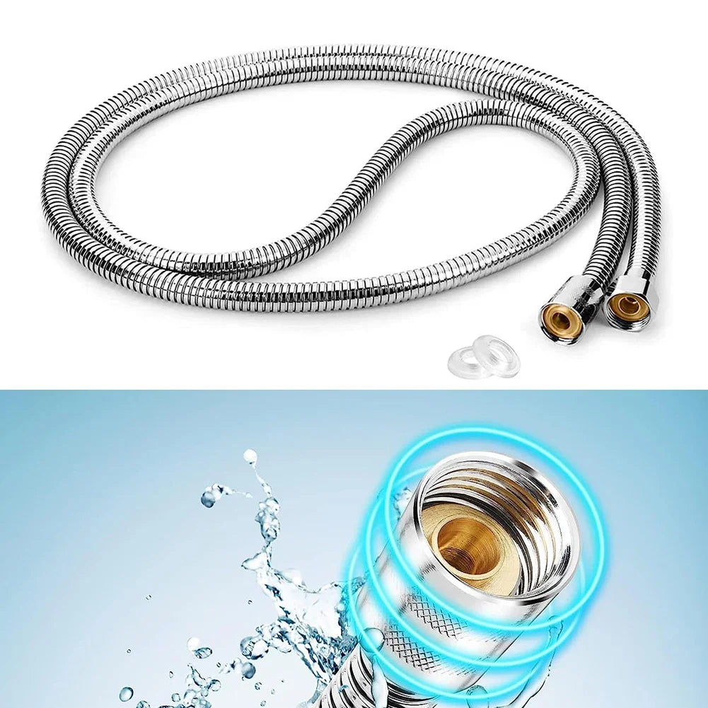 1pcs 2M Stainless Steel Hose Extension Tube Bathroom Shower