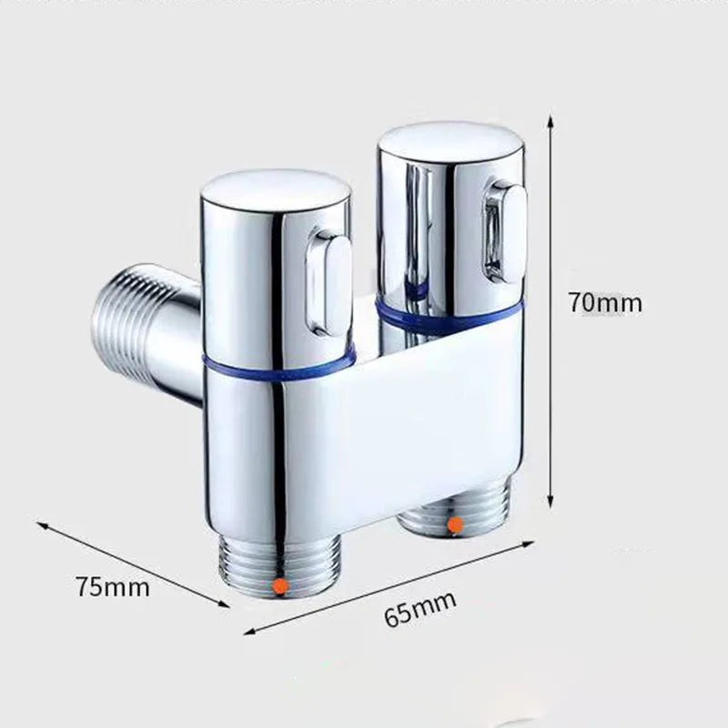 Zinc Alloy Angle Valve Wall Mount Toilet Bidet Sprayer Set One In Two Out Water Cleaning Sprayer for Bathroom Toilet Accessories