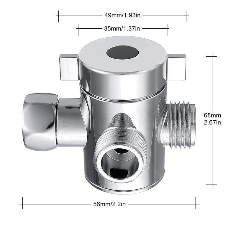 ABS Diverter Valve 1/2 Inch 3 Way Water Separator Shower Tee