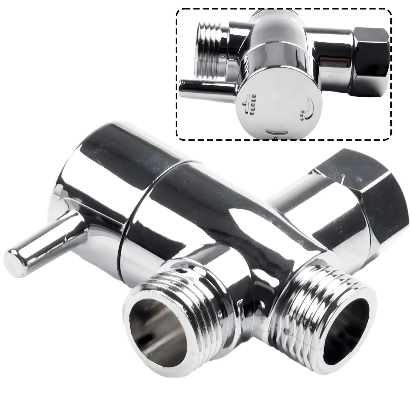 3 Way Shower Head Diverter Valve G1/2 Three Function Switch Adapter Connector