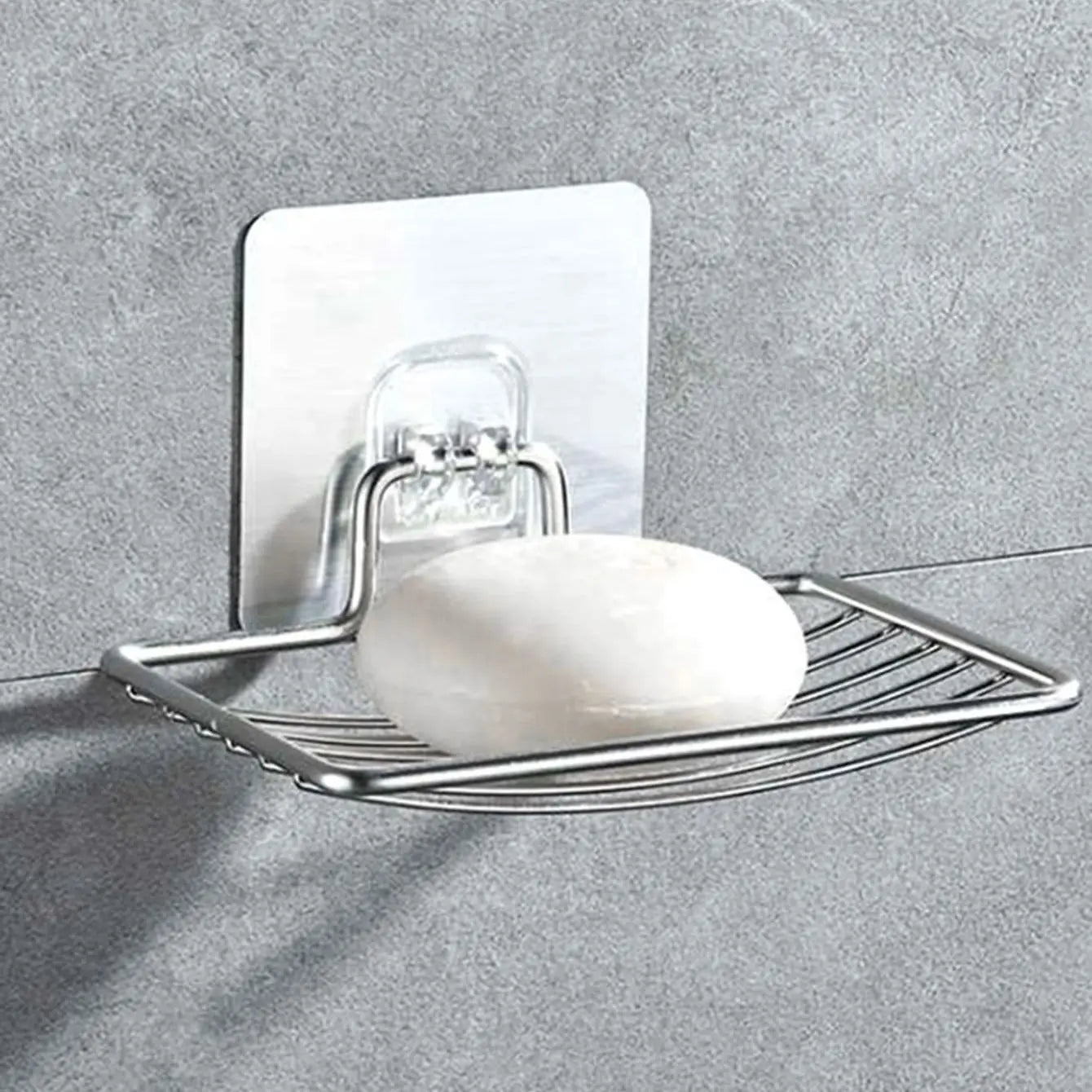 1PC-Stainless Steel Soap Rack Punch-free Nail-free Bathroom