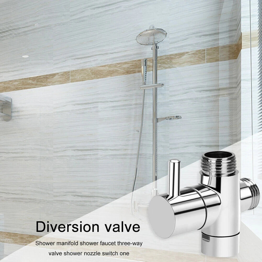 3 Way Shower Head Diverter Valve G1/2 Three Function Switch Adapter Connector