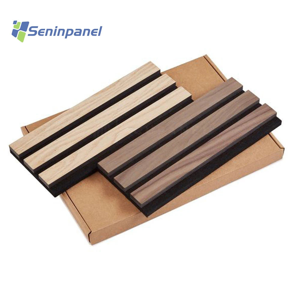 Sound Proof Walnut Veneer Wood Wool Slat Wall Wooden Akupanel Acoustic Panels For Walls