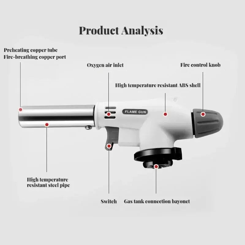 Gas Burner Flame Gas Torch Flame Gun Blow for BBQ Camping Cooking