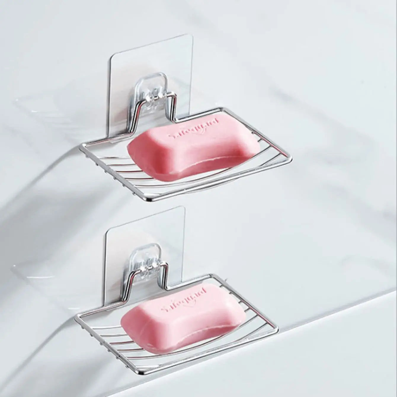 1PC-Stainless Steel Soap Rack Punch-free Nail-free Bathroom
