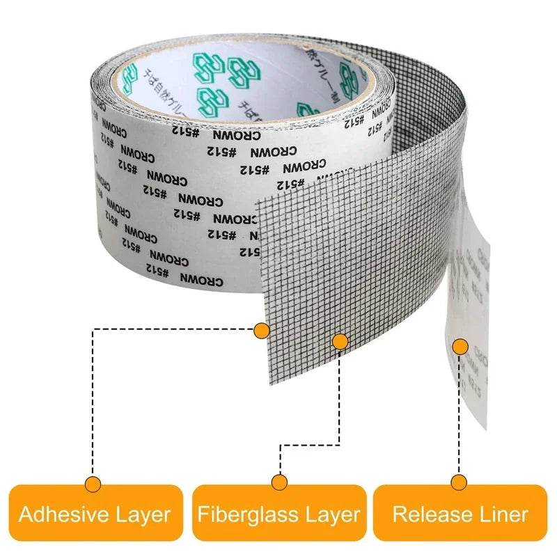 5x200cm Screen Repair Tape Window Door Waterproof Mosquito Net Patch Self-adhesive Super Fix Mesh Netting Broken Holes Tool