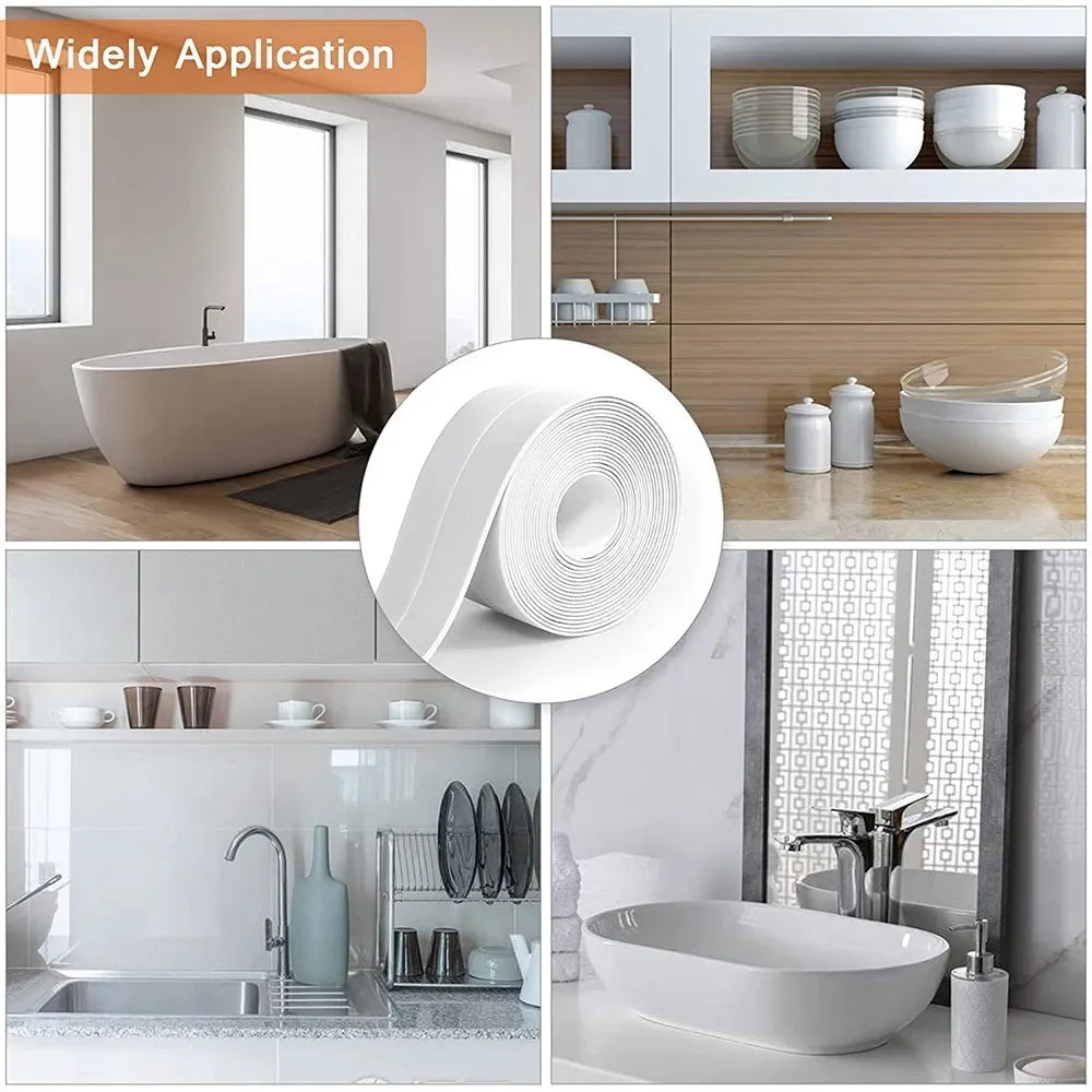 1 Roll PVC Sealing Tape For Bathroom Bath Toilet Kitchen