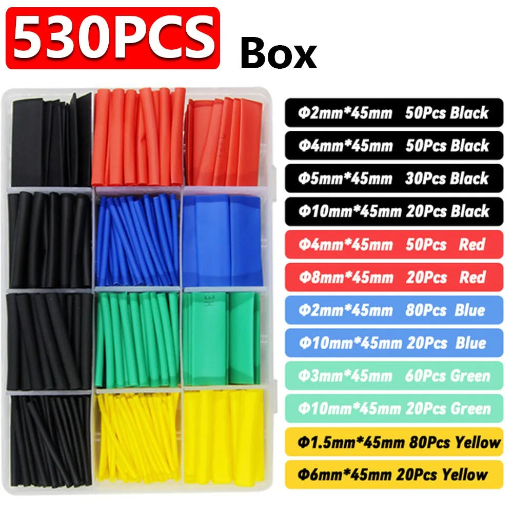 1060/530/127PCS Heat Shrink Tubing kit 2:1 Shrinkable