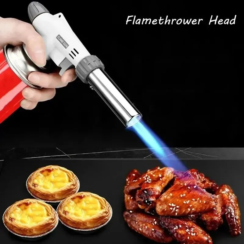 Gas Burner Flame Gas Torch Flame Gun Blow for BBQ Camping Cooking