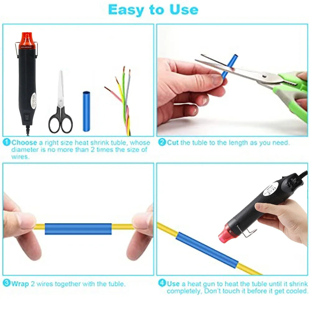 1060/530/127PCS Heat Shrink Tubing kit 2:1 Shrinkable