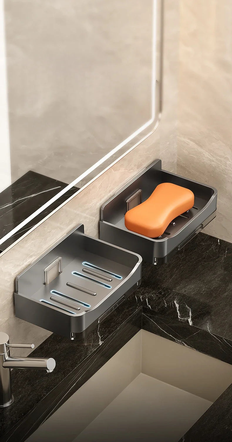 Bathroom Soap Holder Free-Punching Wall Mounted Soap Sponge Holder